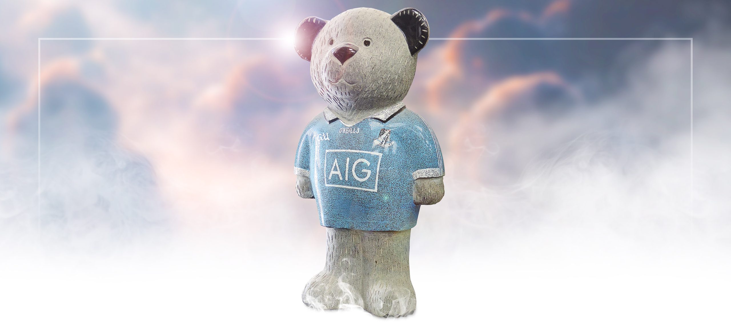 Sculpted teddy bear with AIG jersey accessory