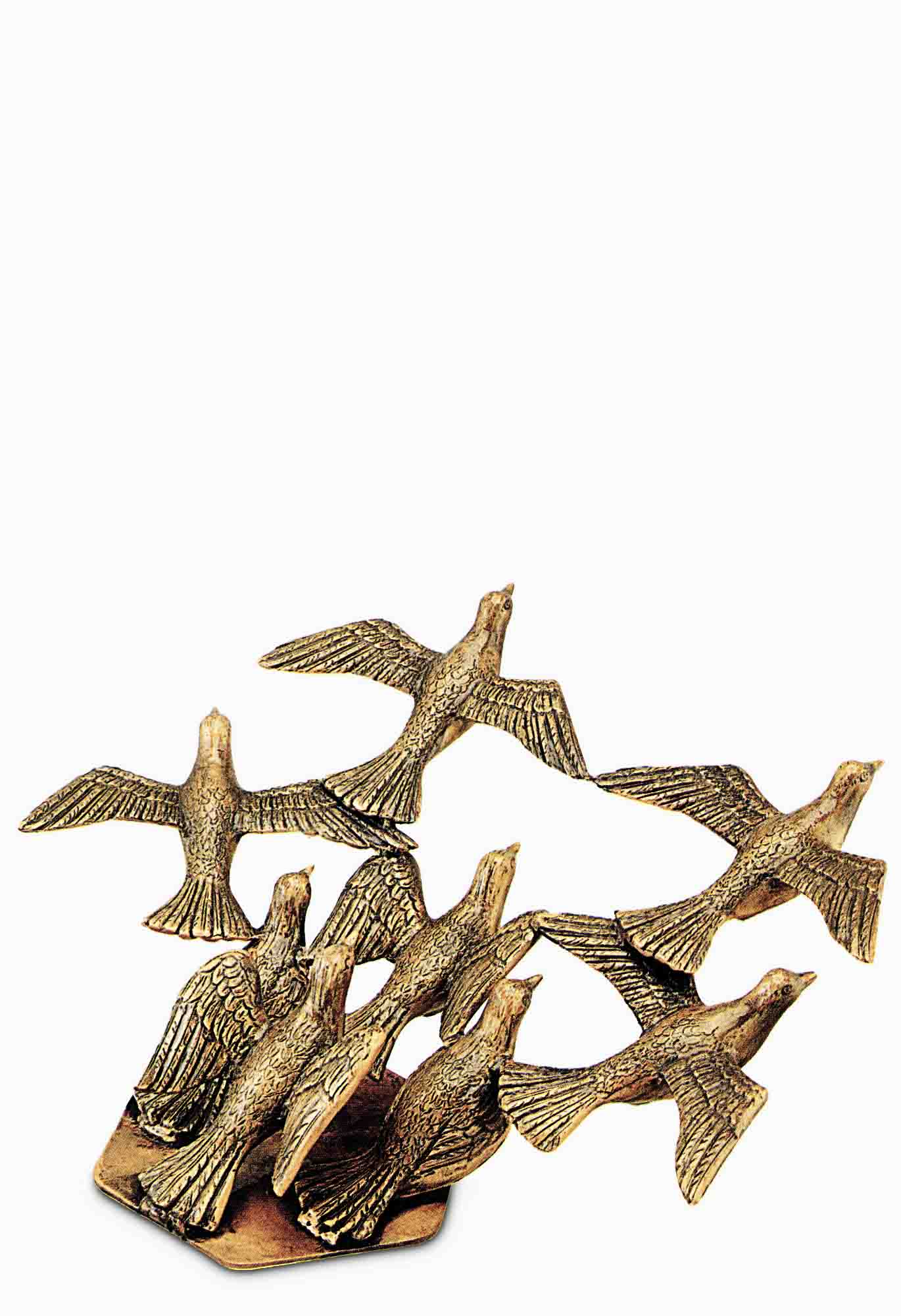 Group of doves taking flight Bronze accessories