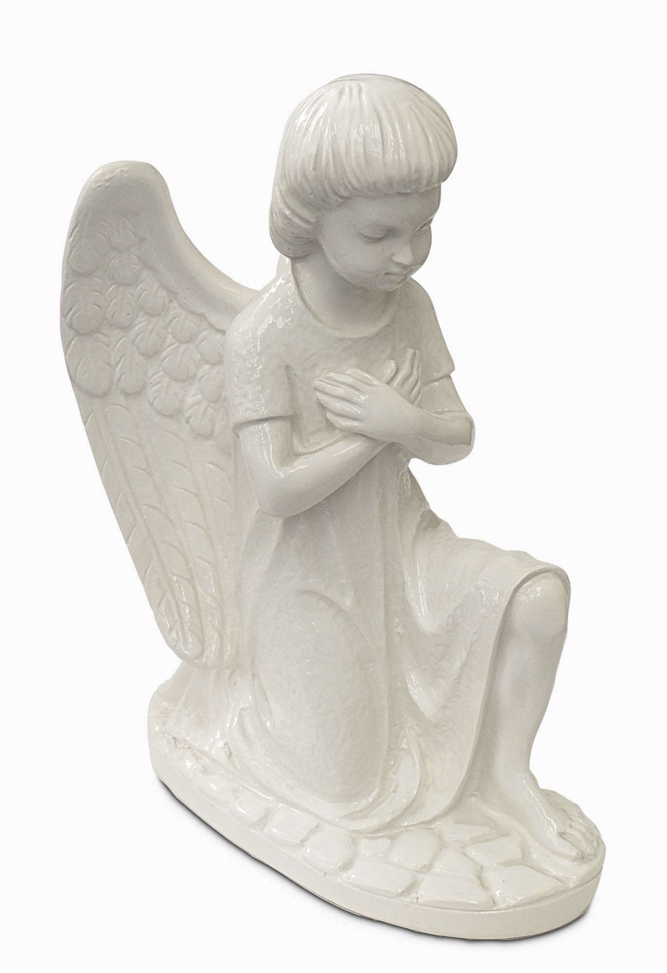 Knelling angel porcelain statue