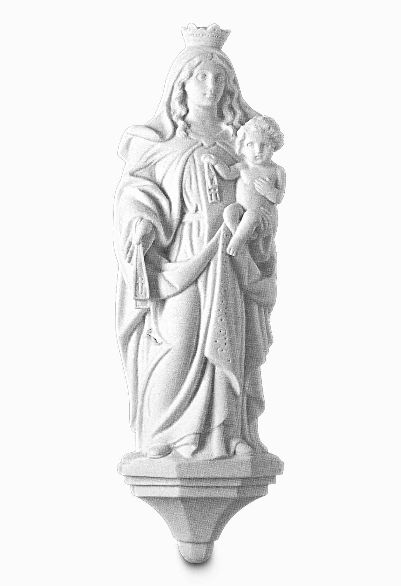 The Virgin Mary with child porcelain statue