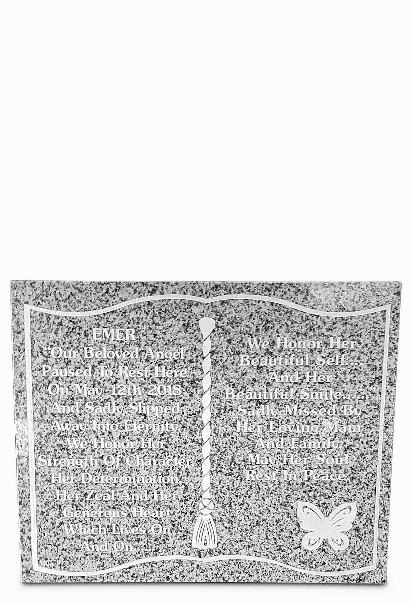 White Granite plaque book